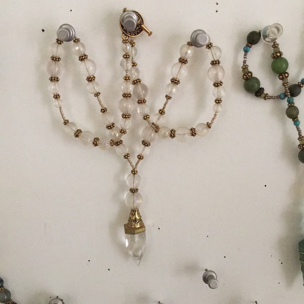 Clear Crystal Quartz Necklace Handmade One of a Kind